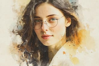 watercolor portrait painting, photo to watercolor portrait