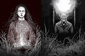 draw dark, horror illustration