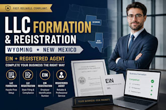 llc formation, llc registration, ein, in wyoming, new mexico, registered agent