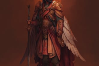 draw a fantasy character for dnd, pathfinder, etc