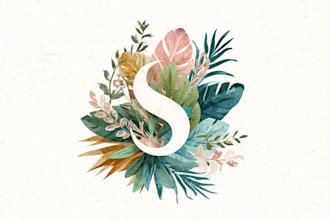 design modern botanical boho logo design with branding