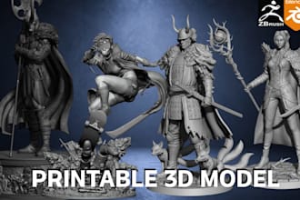 sculpt high quality 3d printable model statue character board game dnd character