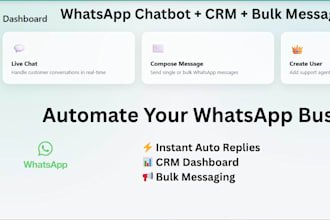 automate your whatsapp business with chatbot, CRM, and bulk messaging
