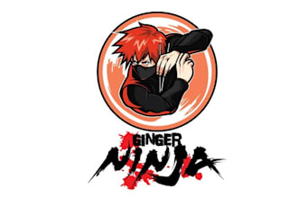 design professional sushi bar funky ninja style logo