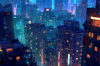 make a cyberpunk, cyberpunk city, sci fi art for you