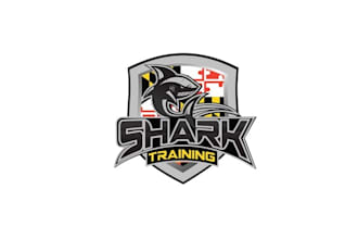 design iconic powerful strength logo for shark training