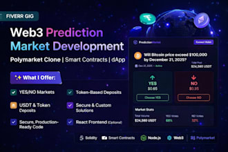 develop web3 prediction market like polymarket with smart contracts