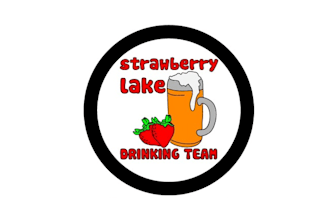 design custom strawberry lake drinking team logo