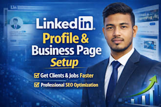 set up and optimize linkedin business page and personal profile