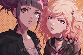 make awesome danganronpa character portrait for you