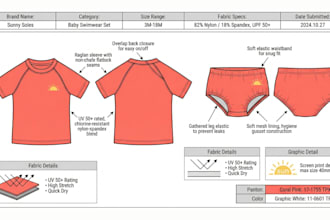 create factory ready garment tech packs for babywear and kids clothing brands