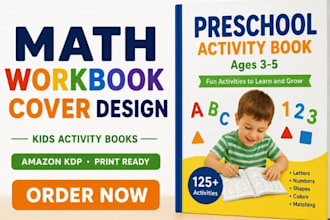 design math workbook cover for amazon kpd, teachers and homeschool