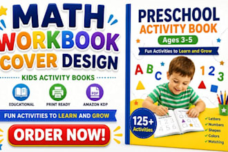 design math workbook cover for amazon kpd, teachers and homeschool