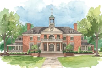 draw watercolor wedding venue