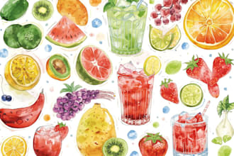 make an amazing food and drink watercolor illustration