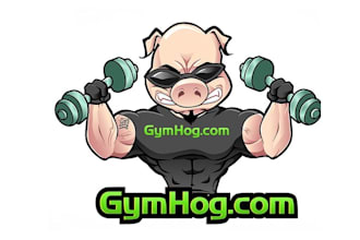 design ripped jacked yet friendly fitness pig logo