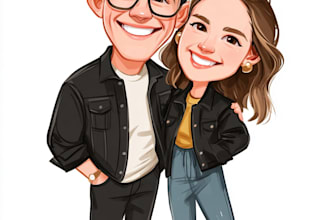 draw couple portrait illustration from photo
