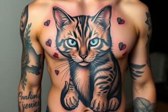 do custom cat pet tattoo design