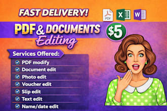 photoshop editing, modify, replace, redesign text , photo or documents