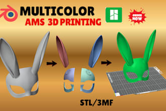 color paint split slice 3d model stl to 3mf multicolor bambu lab ready for print