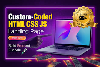 code a high converting HTML CSS js product landing page