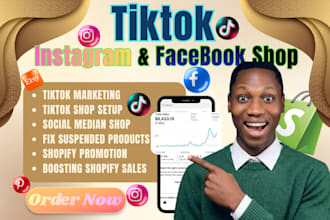 setup tiktok shop, tiktok dropshipping, facebook shop and instagram shop