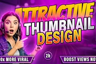 design an attractive youtube thumbnail design in 2 hours