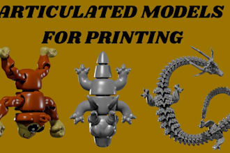 sculpt 3d articulated flexi statue bjd action figure toys 2d to 3d stl miniature