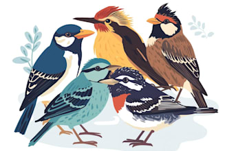 draw birds illustration for you