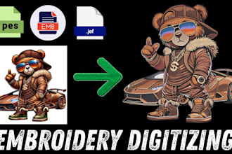 digitize your logo image or patch into dst pes jef embroidery file