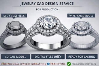 design 3d jewelry cad product modeling realistic rendering for 3d printing