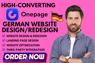 design and redesign responsive onepage io website and one page io german website