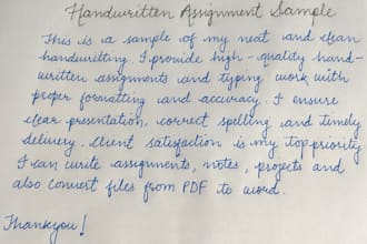 write neat handwritten assignments and do typing work