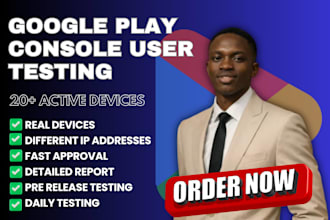 provide google play console user testing 12 testers app publishing