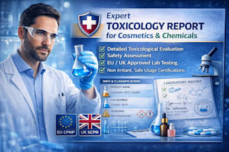 toxicology report,safety data sheet,stability testing for eu uk cosmetic product