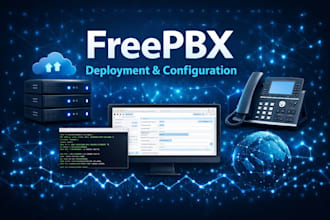 freepbx voip server with sip trunk and extensions