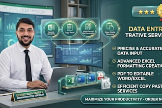 do accurate data entry, word, excel, copy paste, file conversion