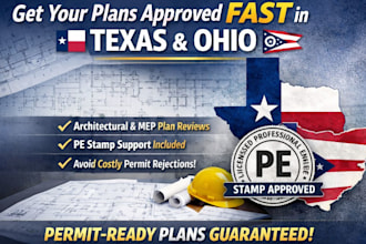 draw review architectural stamp mep floor plan permit drawing tx, oh pe stamp