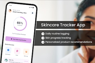 create a a skincare tracker app like troveskin and skin bliss with ai insights
