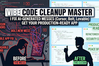 clean up refactor, and fix your vibe coded projects