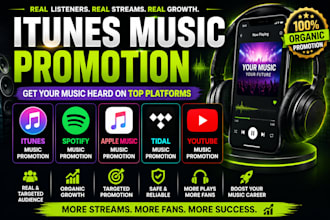 itunes music promotion spotify music promotion apple music tidal music youtube