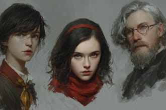 draw characters anything with a semi realism style