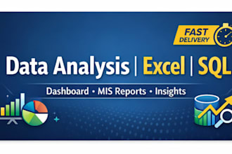 be your data analyst for excel, sql, and mis reports