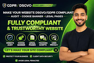 make your website dsgvo gdpr compliant with audit, cookie banner, legal pages
