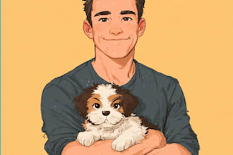 draw your dog cat or any pet into cartoon