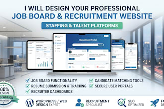 build recruitment website, job board portal website, staffing recruitment agency