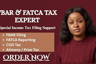 file fbar, fatca reporting and alimony, cod, prize and special income tax filing