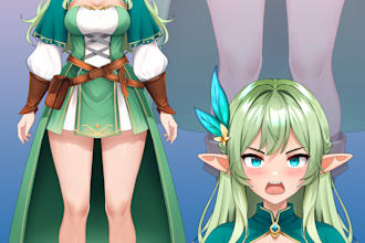 create vtuber model ready to rig for live2d in anime style