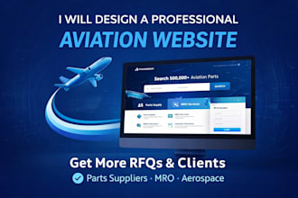 design a professional aviation website for parts suppliers, mro, and aerospace