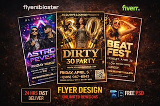 create nightclub flyer design for djs and events